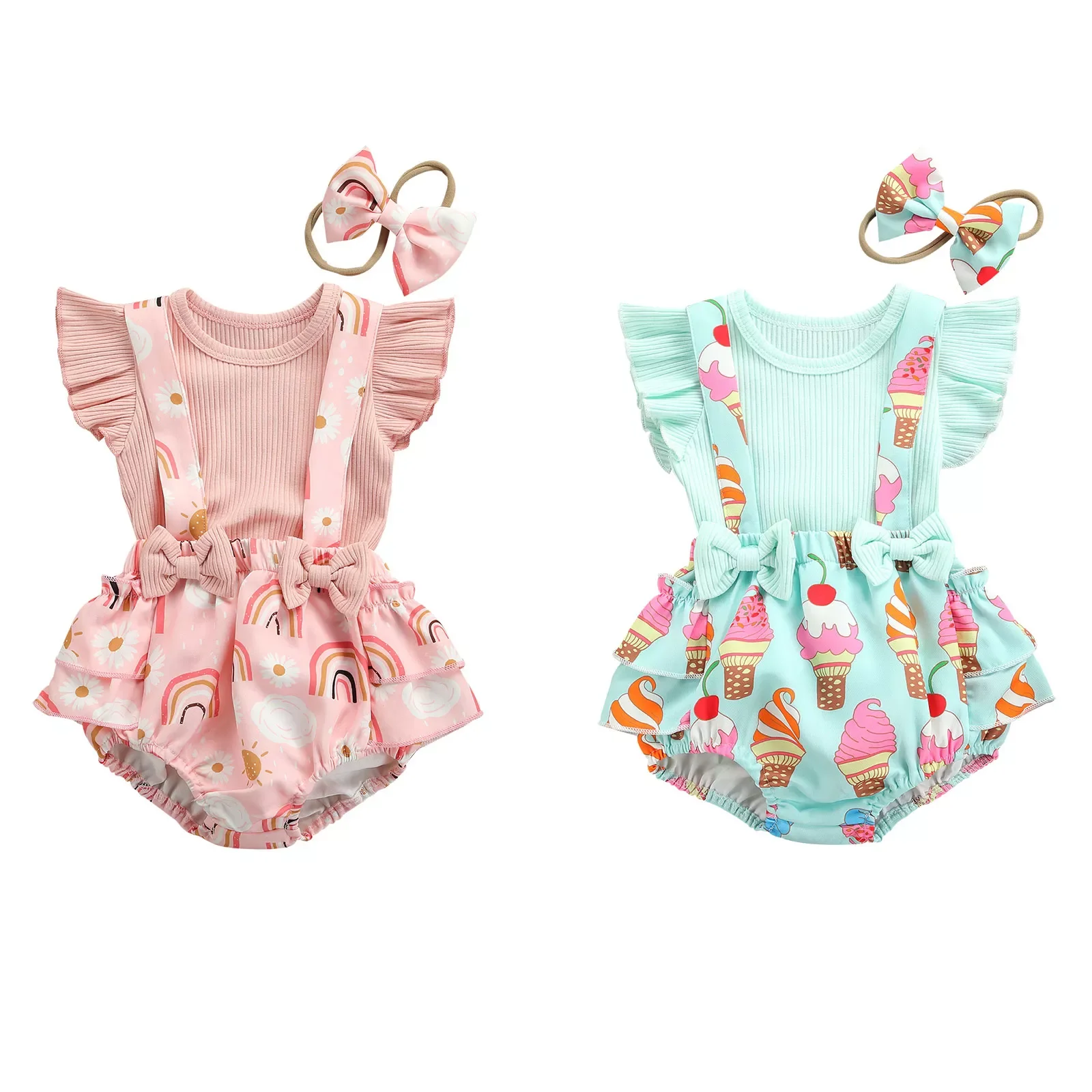 3Pcs Toddler Summer Outfit, Solid Color 