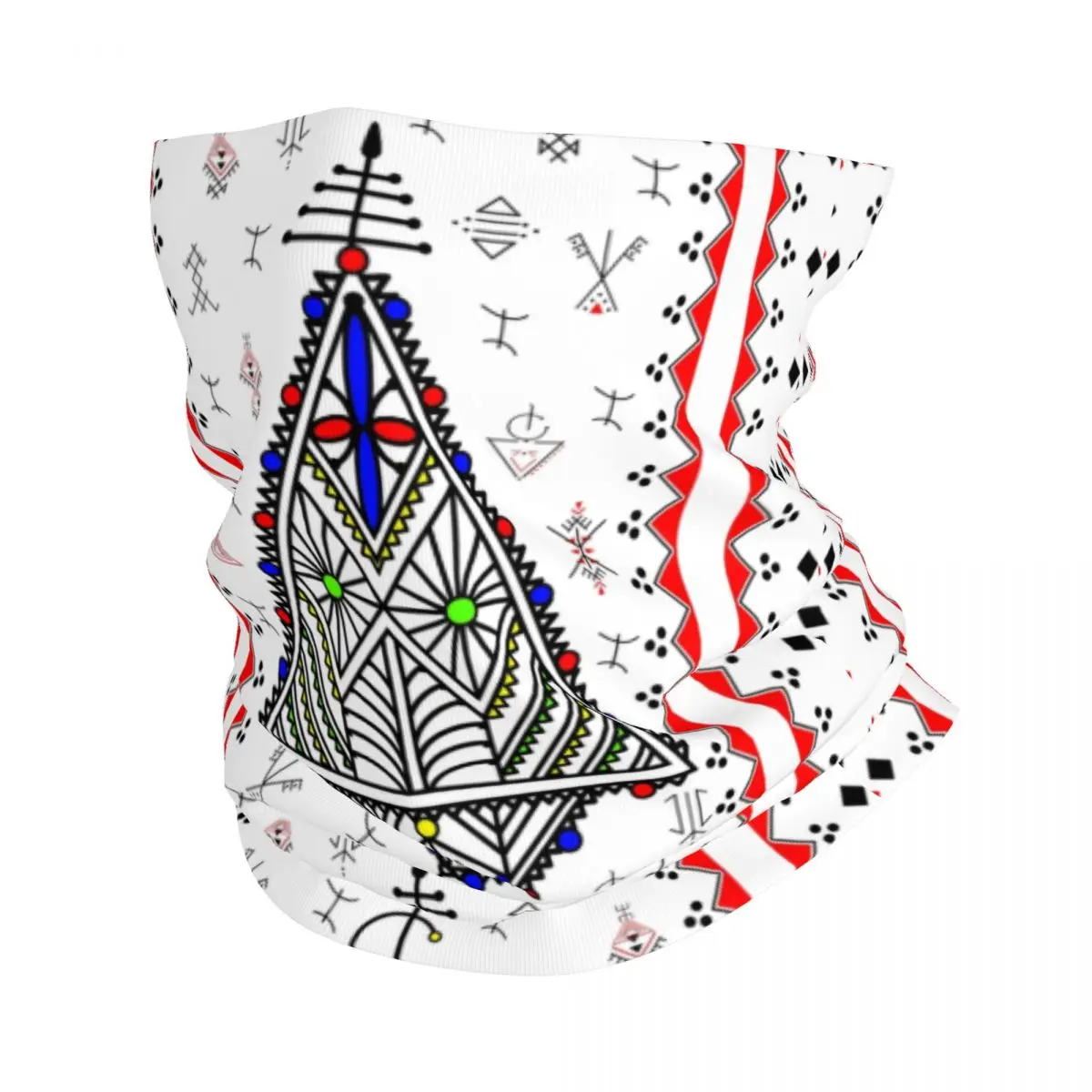 

Бандана Kabyle Amazigh, зимняя теплая ветрозащитная повязка на шею, шарф для лица для походов, Африканский геометрический дизайн, в марокканском стиле