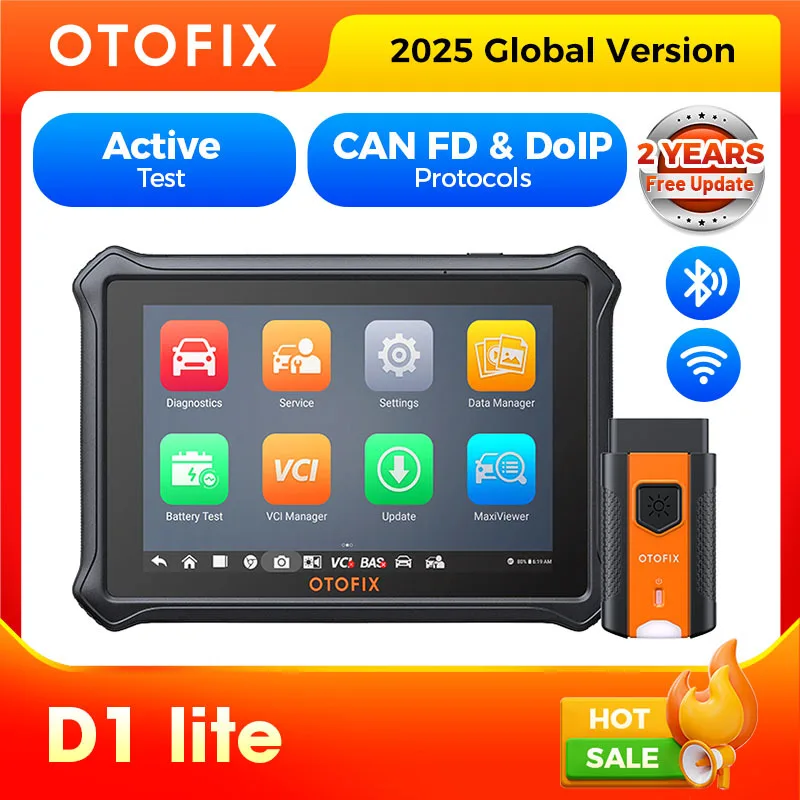 Фото Автомобильный диагностический сканер OTOFIX D1 Lite OBD2 с двунаправленным управлением, 2 года обновлений, Wi-Fi/анализатор двигателя №2