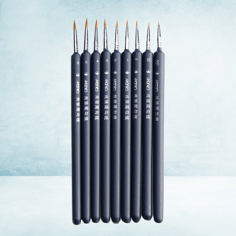 

9Pcs Brush Set, Brushes Nail Brushes Detail Brush for Painting, Oil, Watercoloring,, Nail, Model Painting, Drawing