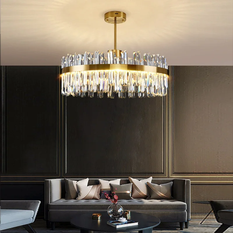

Chandelier Crystal LED Light Fixture Lustre Home Decoraction Luxury Decor Hanging Lamps for Ceiling Drum Shape