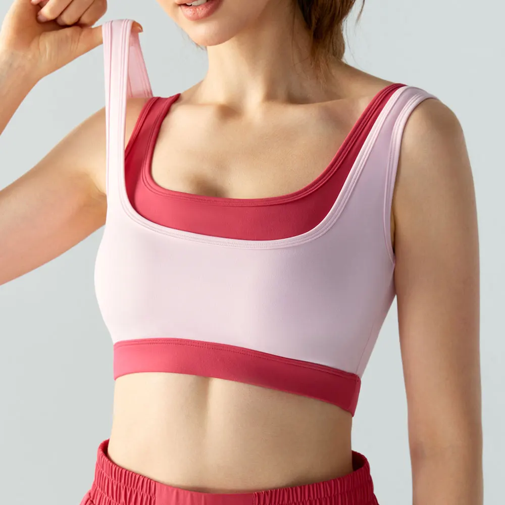 Спортивный бюстгальтер Cloud-Like с цветными блоками и встроенными подушечками