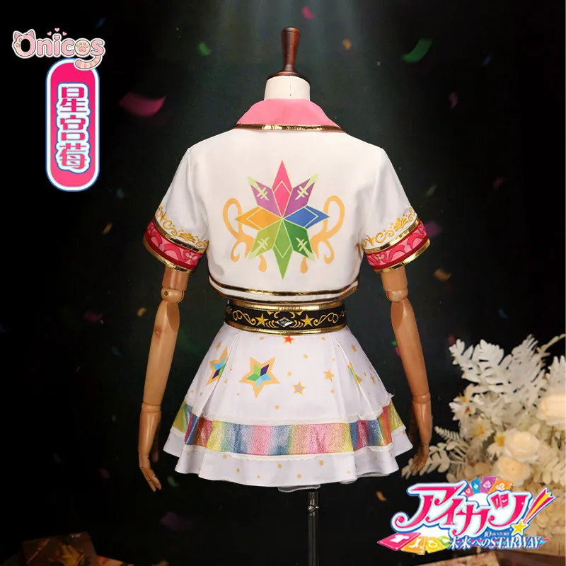Фото Костюм для косплея Aikatsu Ichigo Hoshimiya Starway, униформа для выступлений, полный комплект для женщин, наряд для вечеринок Onicos №3