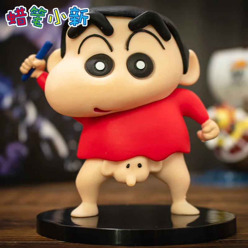 

13cm Anime Crayon Shin-chan Figure Shinnosuke Nohara Funny Drawing Statue Car Ornament PVC Action Figurine Collectible Model Toy