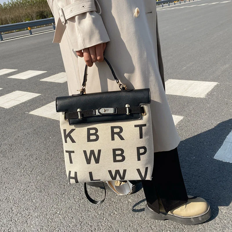 Женская Холщовая Сумка-тоут через плечо в полоску