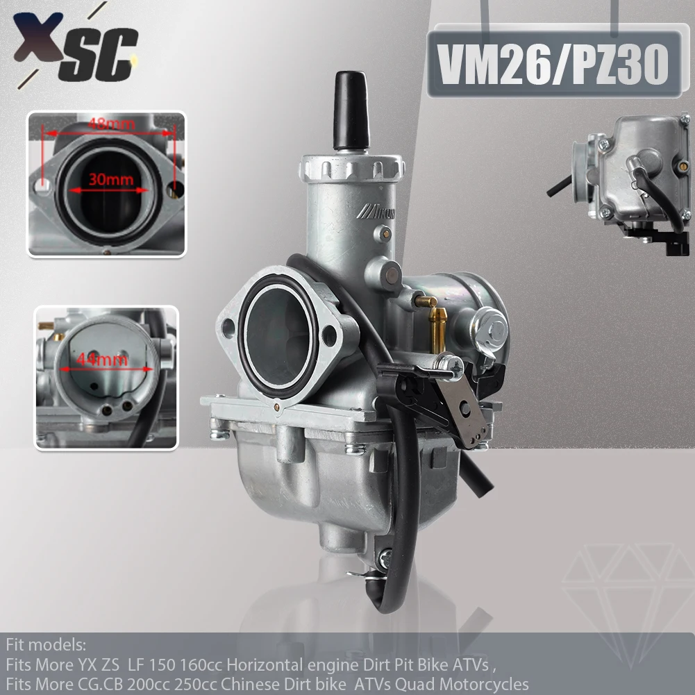 

Motorcycle VM26 Carburetor PZ30 30mm For Mikuni 150cc 160cc 200cc 250cc CRF KLX TTR XR Dirt Pit Bike ATV Go Kart Monkey Enduro