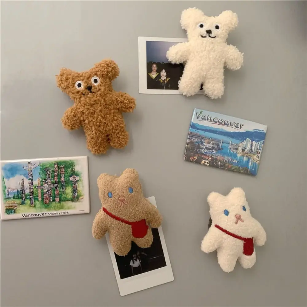 

2 PCS Kitchen Decal Gift Souvenir Cute Cartoon Refrigerator Sticker Magnet 3D Plush Decals Bear Fridge Sticker