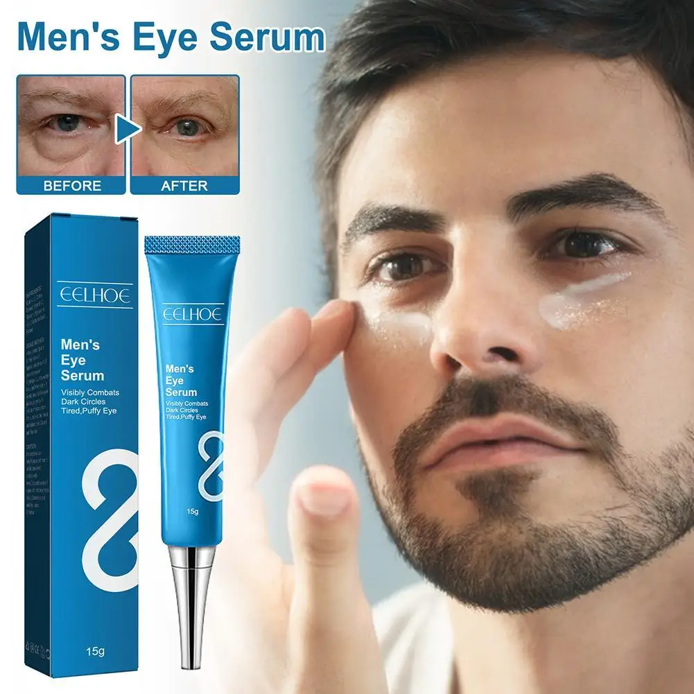 Men Eye Serum Anti Wrinkle Remove Dark Circles Eye Bags Puffiness Anti Aging Fade Fine Lines Moisturizing Firmness Eye Care 15g