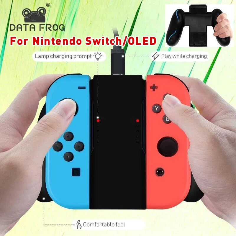 

Зарядный джойстик DATA FROG с рукояткой, совместим с Nintendo Switch Joycon, зарядное устройство, док-станция для переключателя/Oled-аксессуары 2022