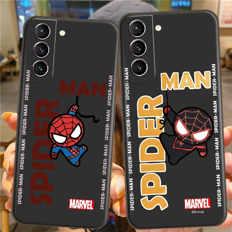 

Marvel Spider Man Q Is Cute For Samsung S21 FE Plus Ultra Soft Silicon Back Phone Cover Protective Black Tpu Case Carcasa Funda