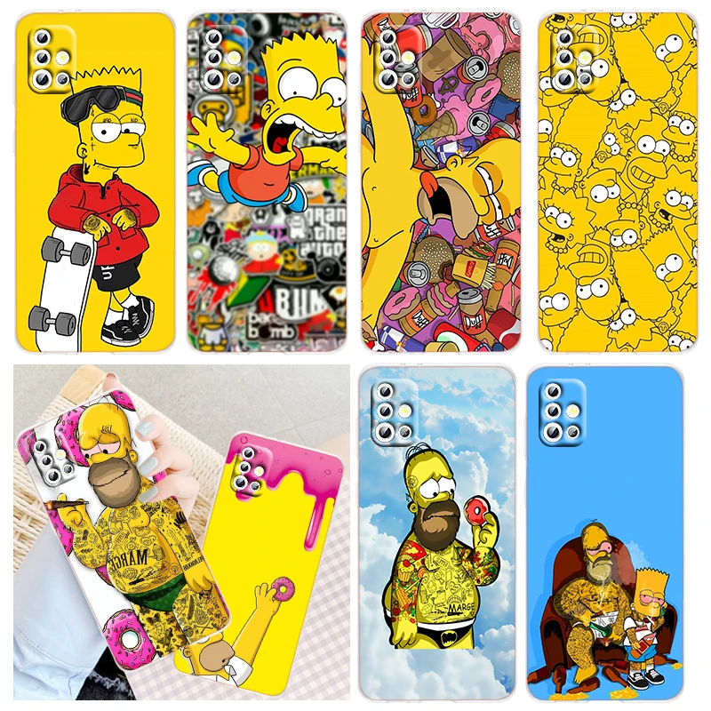 

Disney Anime The Simpsons Phone Case Transparent For Samsung A73 A72 A71 A53 A52 A51 A42 A33 A32 A23 A22 A21S A13 A12 A03 A31