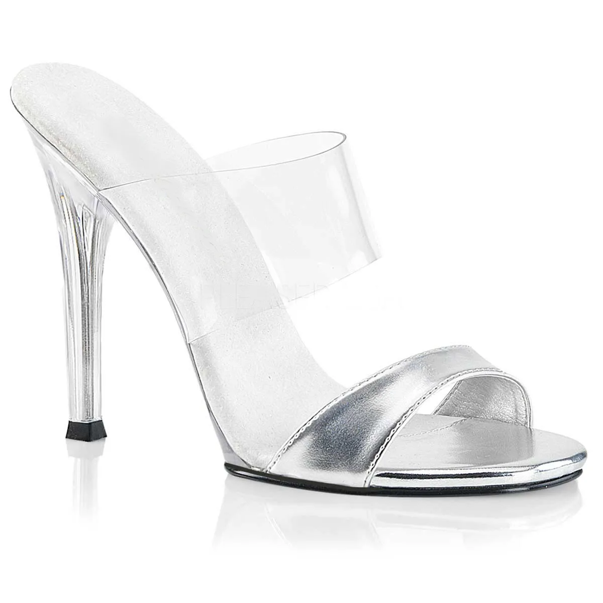 

Silver SQUARE HEAD 12 cm transparent with sexy bikini competition show, fashion transparent model special stage slippers