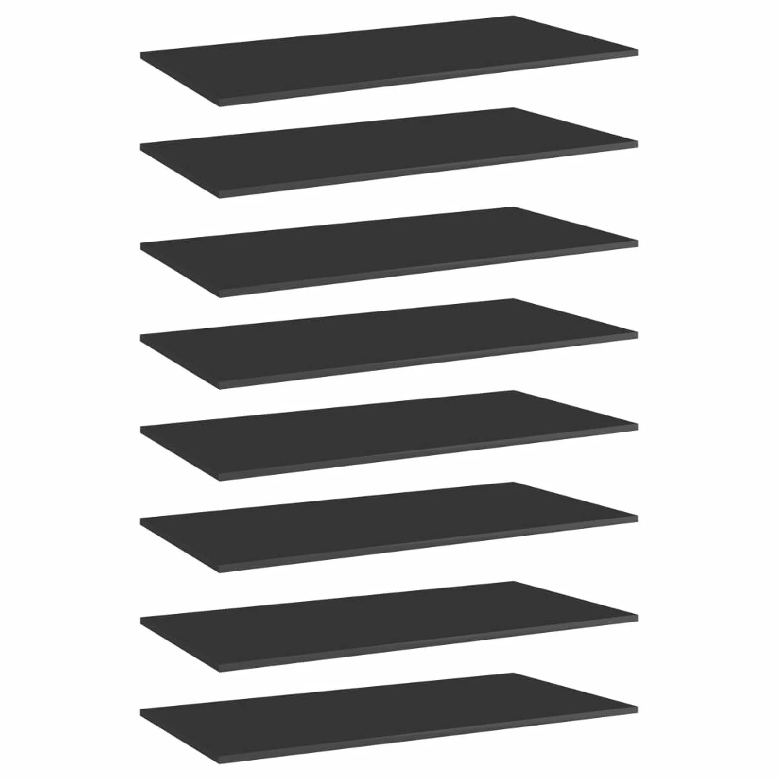 

Bookshelf Boards 8 pcs High Gloss Black 31.5"x11.8"x0.6" Chipboard