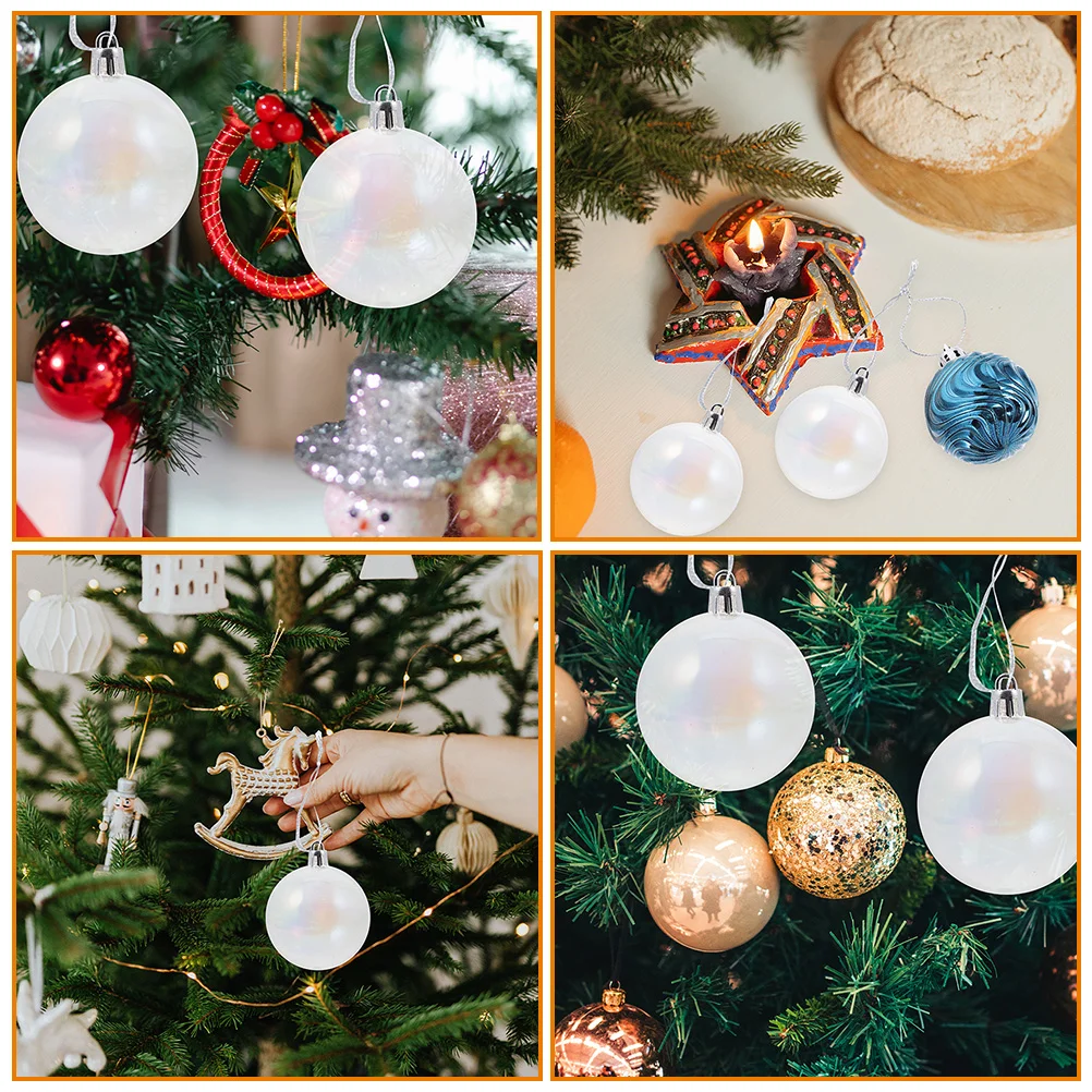 

24 шт., подвесные пластиковые шарики для украшения ёлки