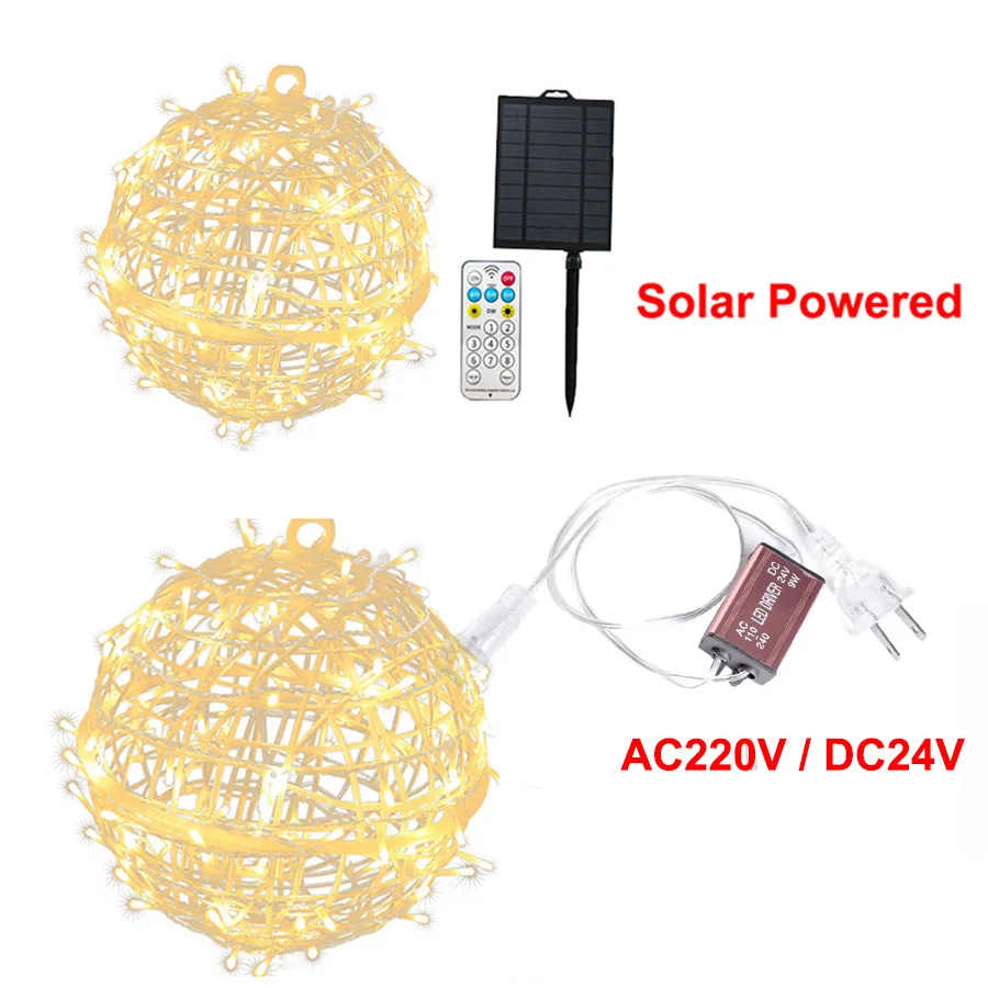 Диаметр 20/30 см большой глобус из ротанга рождественский гирляндный светильник