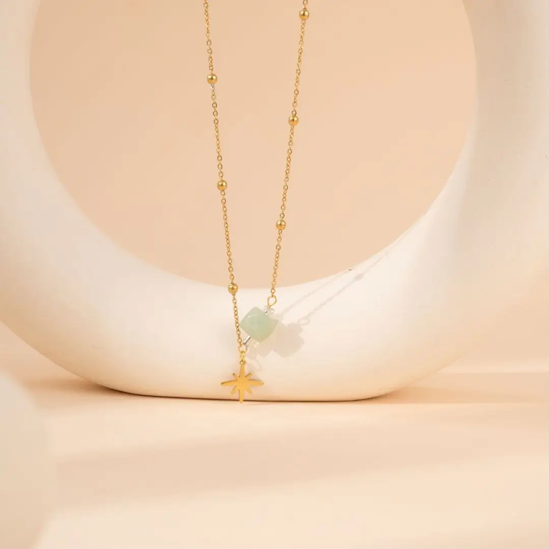 Модная позолоченная подвеска в виде звезды из нержавеющей стали для женщин