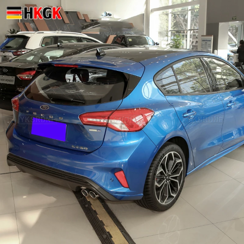 

Car Styling For Ford Focus Spoiler 2019-2020 ABS Plastic Unpainted Primer Color Rear Spoiler Wing Trunk Lid Cover Protector