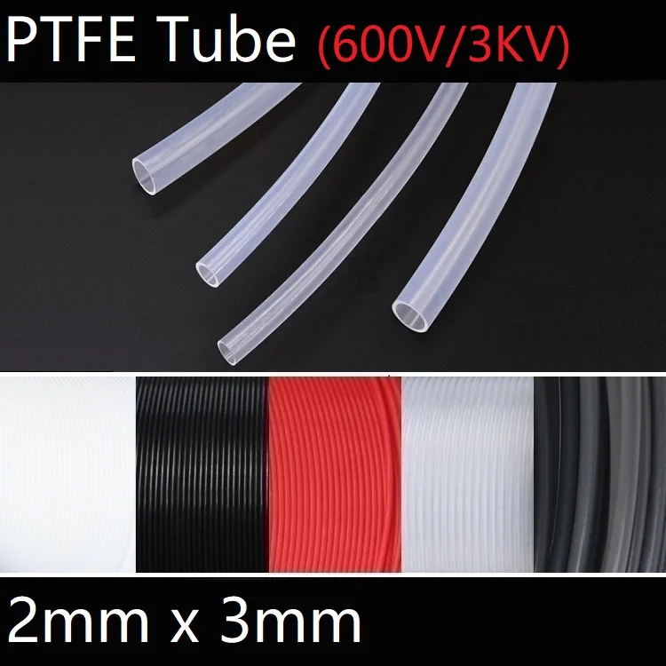 

ID 2mm x 3mm OD PTFE Tube T eflon Insulated Rigid Capillary F4 Pipe High Low Temperature Resistant Transmit Hose 3KV
