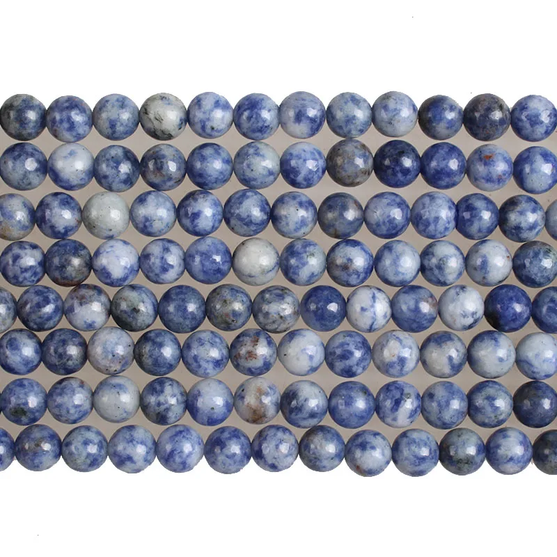 

Natural Stone Blue Dot Stone Beads Sodalite Round Loose Beads 2 3 4 6 8 10 12mm Beads For Diy Jewelry Making
