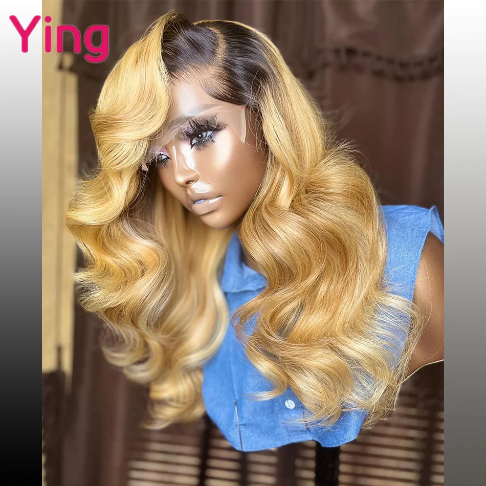 1 B 27 Honey Blonde Colored 613 Blonde 13X6 Lace Frontal Wig Human Hair Wig Body Wave Brazilian Remy 180% 13X4 Lace Front Wigs