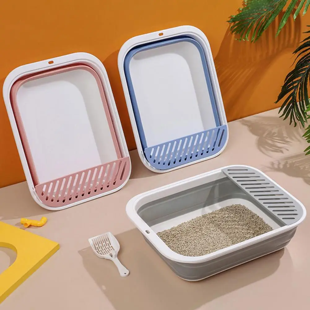 

Cat Bedpans Cat Toilet Large Capacity Semi-closed for Cats Pet Litter Box Anti Splash Cat Tray Cleaning Bath Basin Cat Supplies