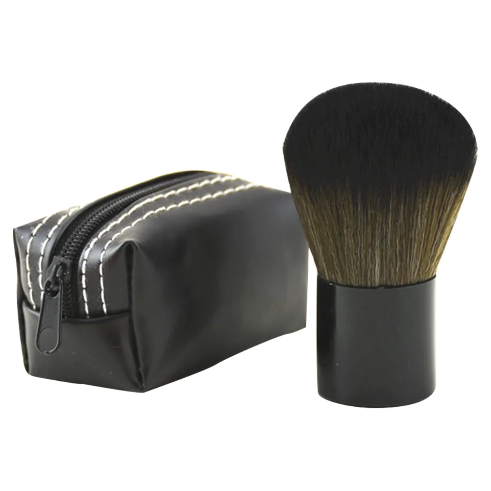 

Portable Powder Makeup Brush Fluffy Brush Loose Mineral Foundation Makeup Brush with Bag Coverage Loose Powder Bronzer Blush
