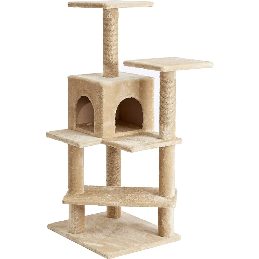 

50,8 дюймовое дерево для кошек, башня, Кондо, Когтеточка и игровая площадка, рамка для кошек, игрушки для кошек, чтобы кошки могли легко играть дома