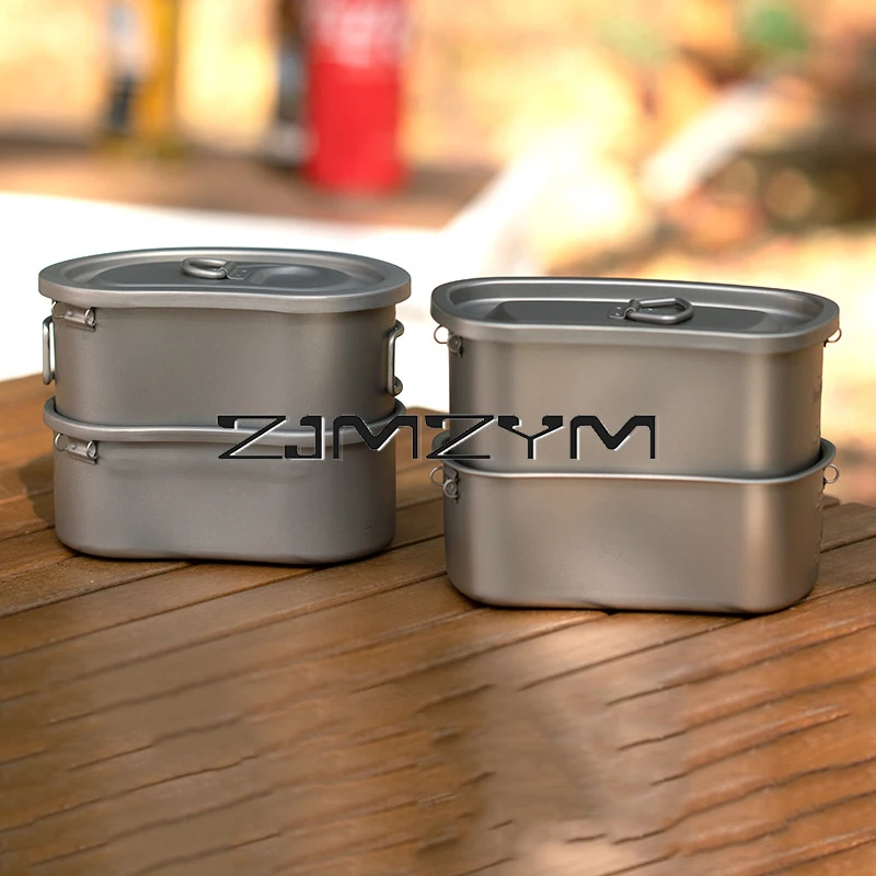 Титановый набор посуды для кемпинга Ланч-бокс горшок походов на открытом воздухе