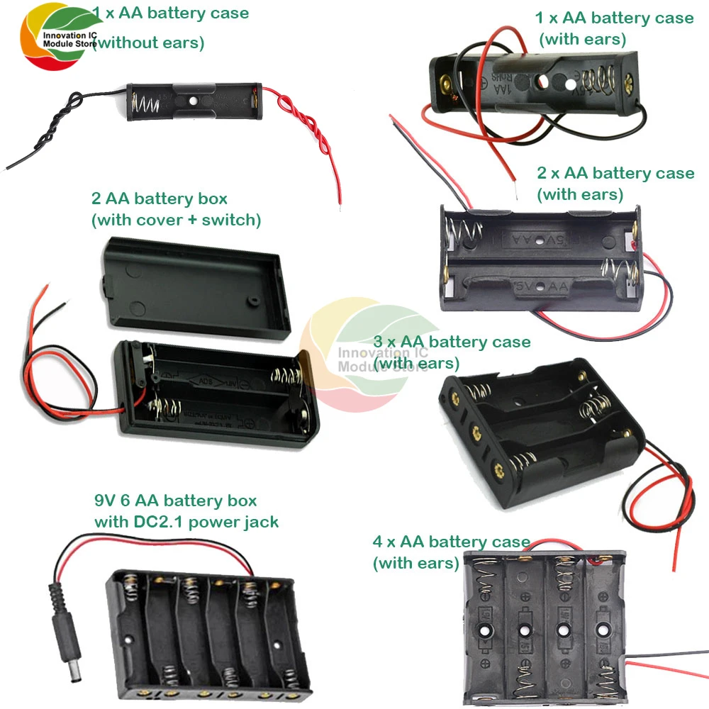 Сделай сам, пластиковый держатель для аккумулятора 18650, чехол для аккумулятора AA, LR6, HR6, чехол для аккумулятора, держатель для аккумулятора, зажим для контейнера 1X2X, 3X, 4X, AA с проводными контактами