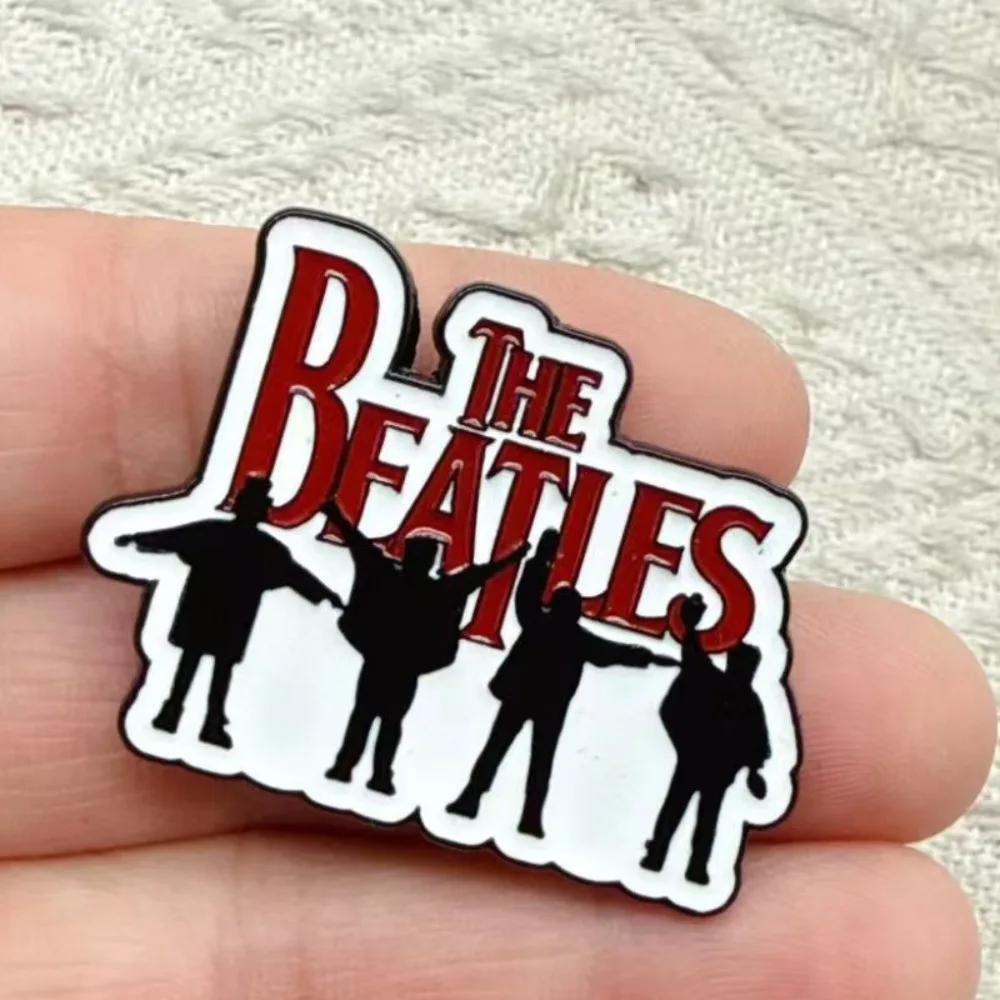Эмалевый значок The Beatles: классический силуэт группы, брошь-значок для лацкана, для куртки, рюкзака, подарок для фанатов музыки (art.: 3920db8071c2c) - 3920db8071c2c