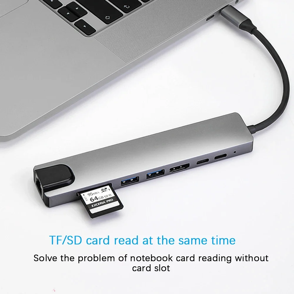 Док-станция 8 в 1 для ноутбука с портом USB C и поддержкой 4K HDMI