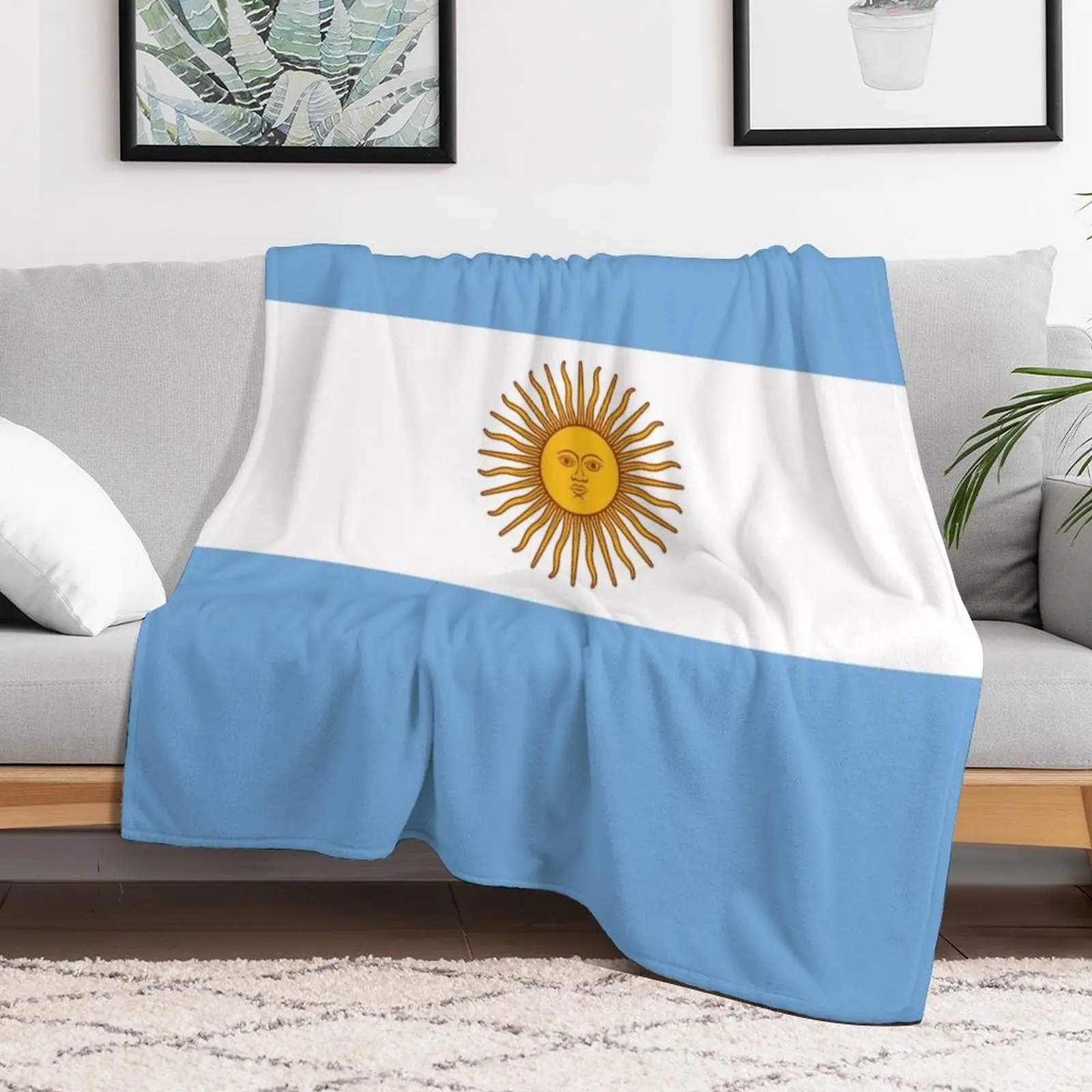 Одеяло с флагом Аргентины дорожное пляжное многоцелевое клетчатое одеяло