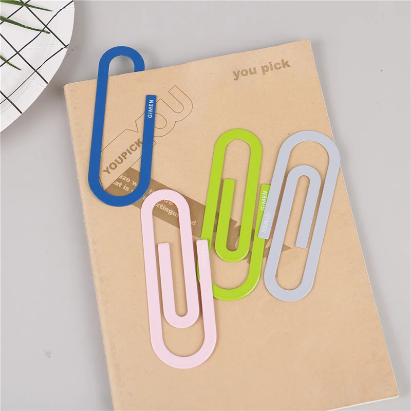 

2 Pcs/pack Colorful Small Large Metal Paper Clips Stationery Paperclips Bookmark