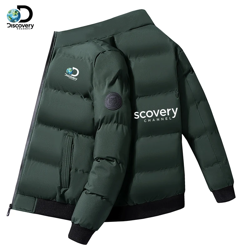 2022 New Discovery Channel Men's Cotton Stand Collar Winter Coat Thickened Warm Fashion Street Style Outdoor Jacket