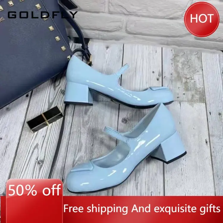

Giorgione Women's Sandals 2022 Spring and Summer New Mary Jane Thick Heel Back Trip with Baotou High Heels Shoes for Women