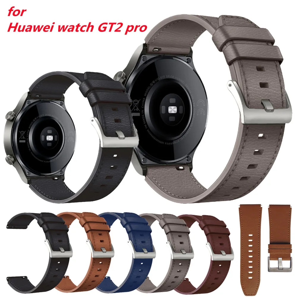 Genuine Leather Straps 22mm watchband For Huawei watch GT2 pro smartwatch wristband For Huawei Watch GT Active GT2 46mm Bracelet