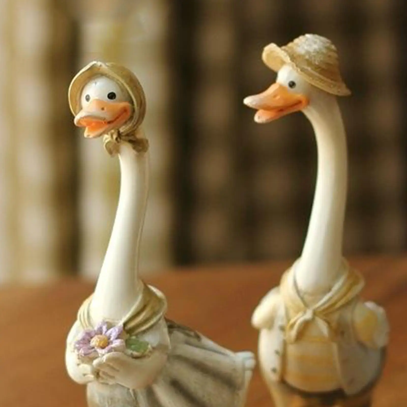 

2 Pack of Resin Duck Figurine Miniature Duck for Fairy Garden Home Office