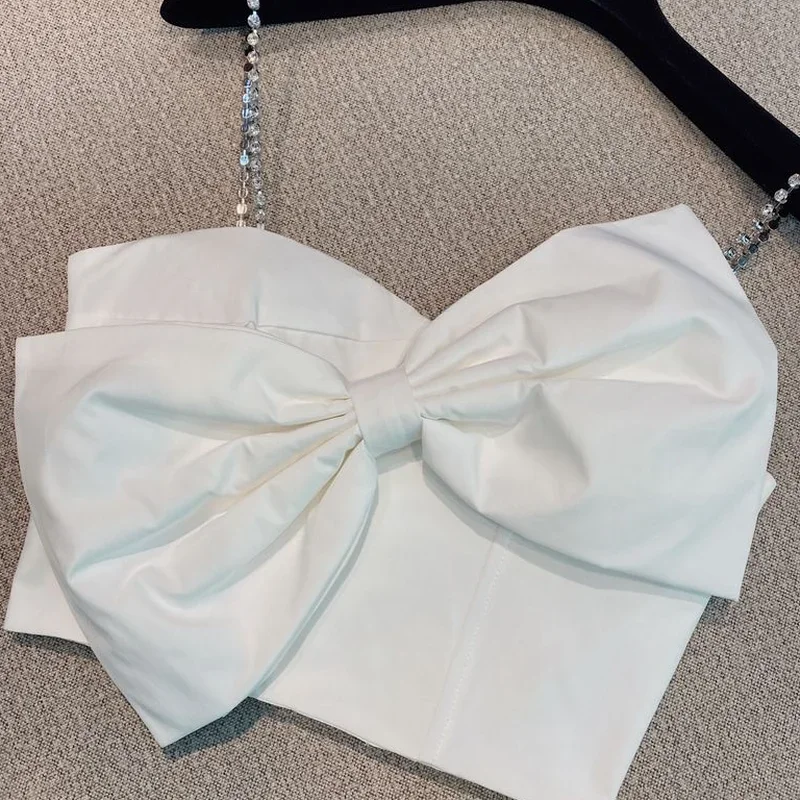 Бретели Для женщин Kawaii большой бант укороченный пикантная обувь на тонких