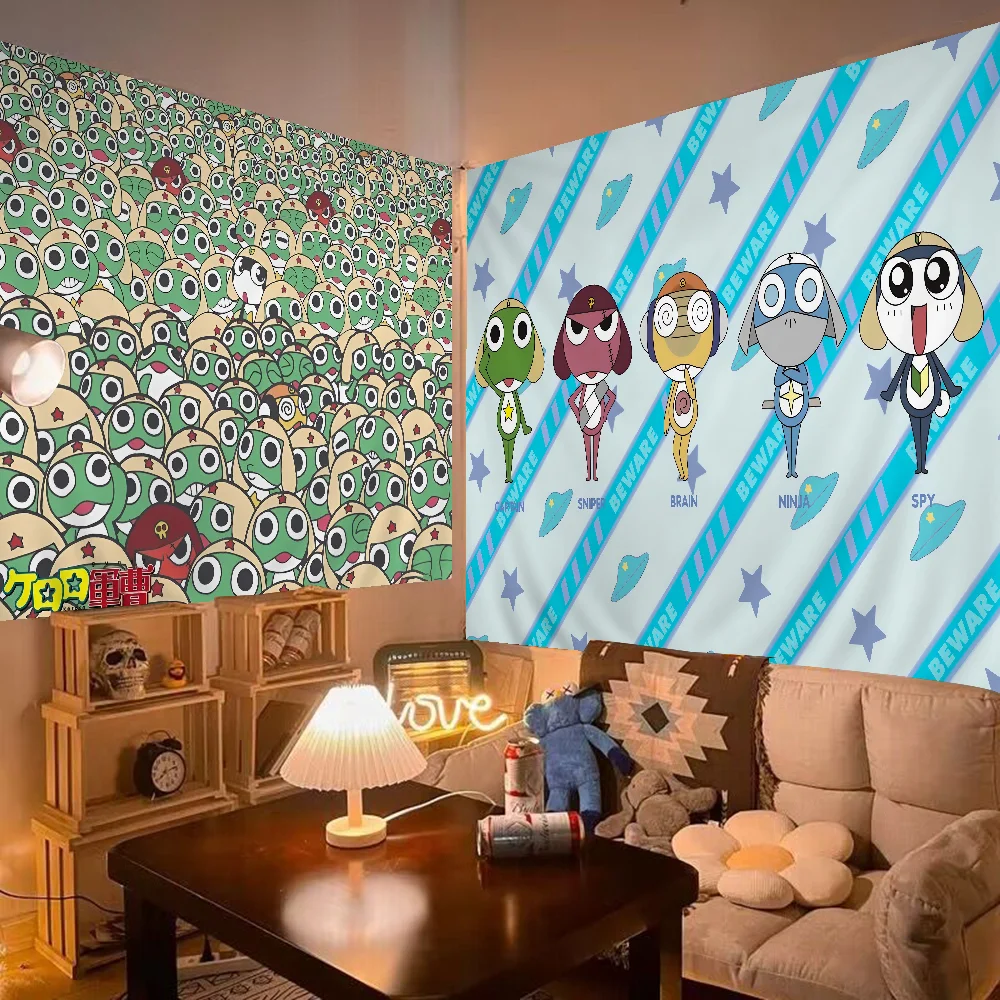 Забавный мультяшный гобелен из аниме керо гунсу лягушка подвесной Таро хиппи