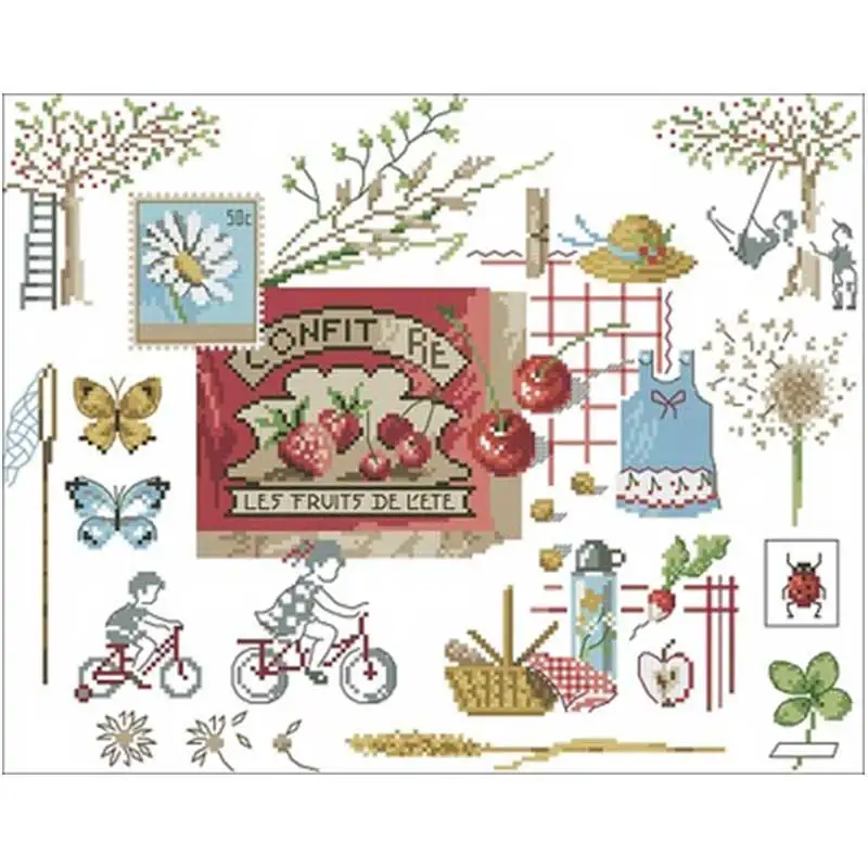 

Childhood memories patterns Counted Cross Stitch 16CT 14CT 18CT DIY Chinese Cross Stitch Kits Embroidery Needlework Sets
