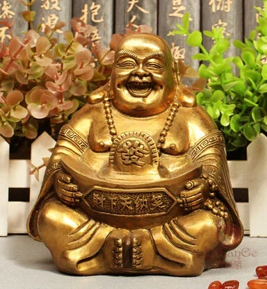 SCY 329 +++ Медные украшения Maitreya Zhaocai такие как большой живот статуи смеющегося Будды