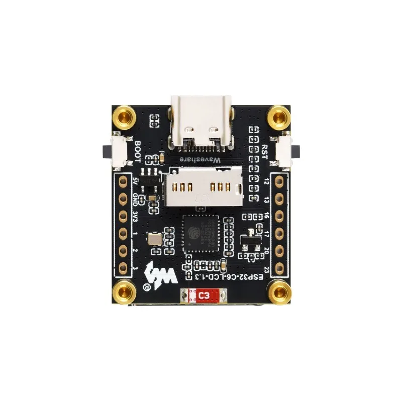 Фото Плата для разработки Waveshare ESP32-C6 с 1,3-дюймовым ЖК-дисплеем, 240 × 240 пикселей, 262K цветов, поддержка Wi-Fi 6 и BLE 5 №4
