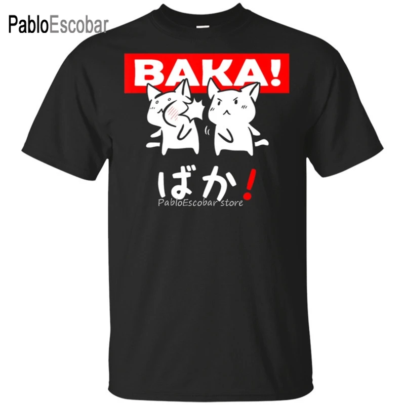 

cotton tshirt men summer top tees Funny Anime Baka Rabbit Slap Japanese Gift Black T-Shirt M-Xxxl Colorful Tee Shirt