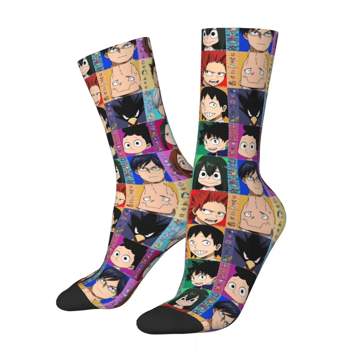 

Autumn Winter Hip-hop Unisex My Hero Academiam Plaid On Pholder Animal Socks Colourful Anime Love Non-slip Skateboard Socks