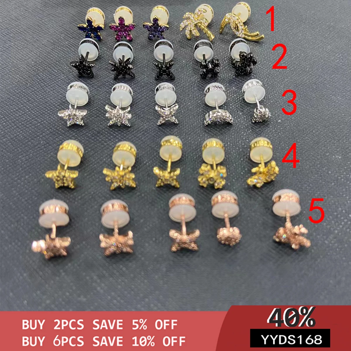 

Высококачественные 925 темпераментные Индивидуальные 5 серьги, женские банкетные серьги, ювелирные изделия