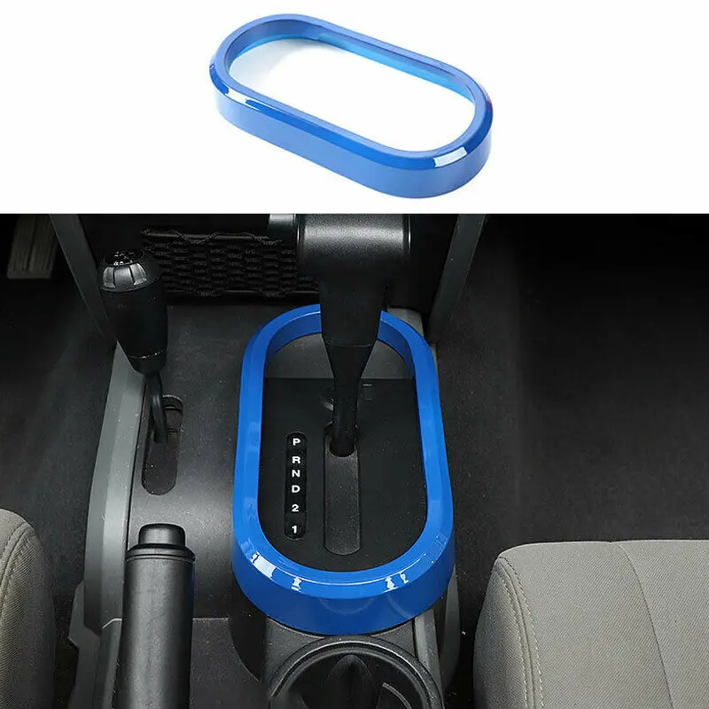 

Fit For Jeep Wrangler JK 2007 2008-2010 ABS Blue Console Gear Shift Frame Trim