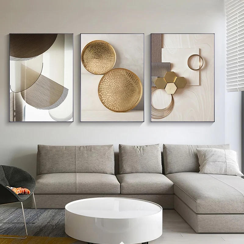 

Modern Abstract Geometric Poster And Prints Classic Black Gold Canvas Painting Living Room Office Home Decor HD Wall Art Picture