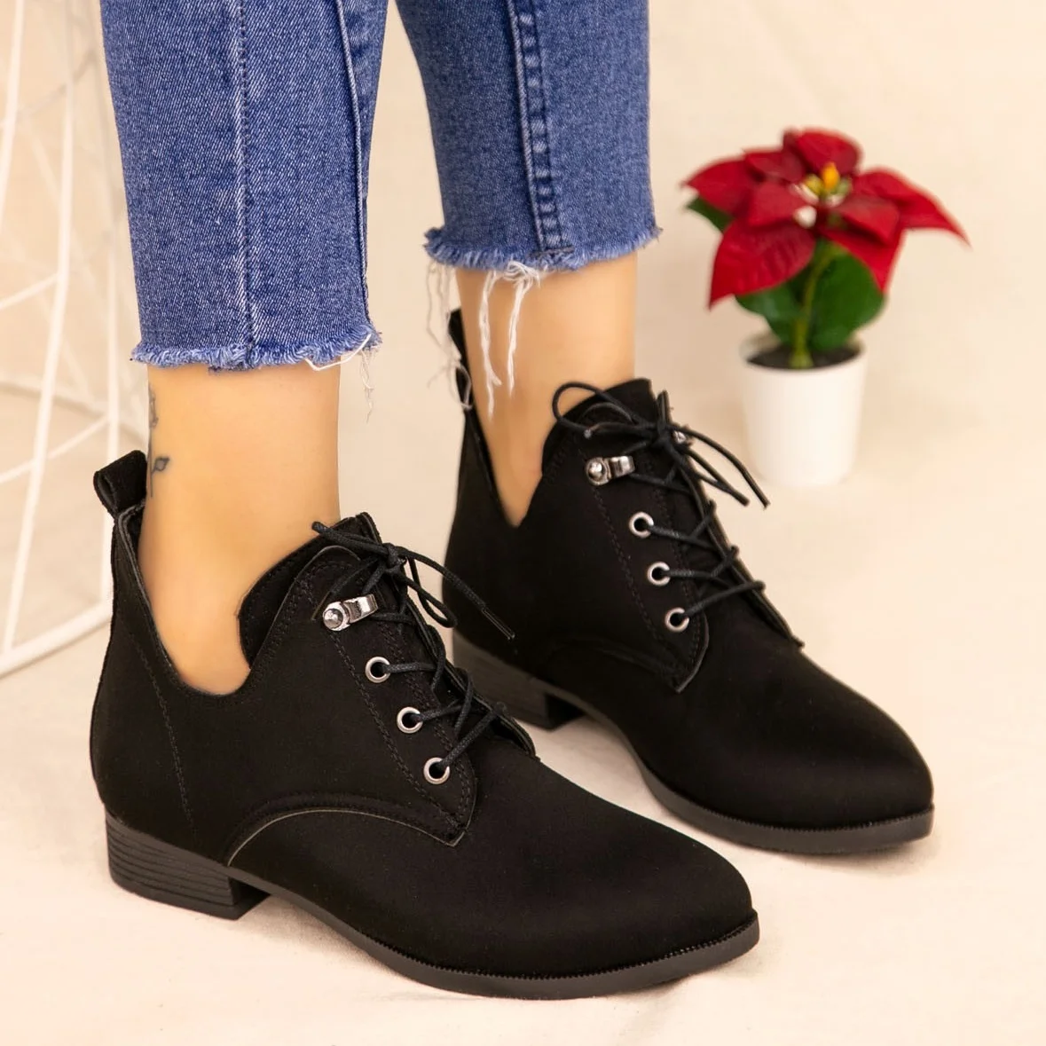 

Черные замшевые женские ботинки Tonar Pari, элегантные и удобные зимние модные ботинки со шнуровкой