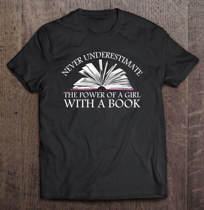 

Никогда не недооценивайте силу девушки с книжным дизайном 2, Мужская футболка, спортивные мужские хлопковые блузки большого размера, блузки...