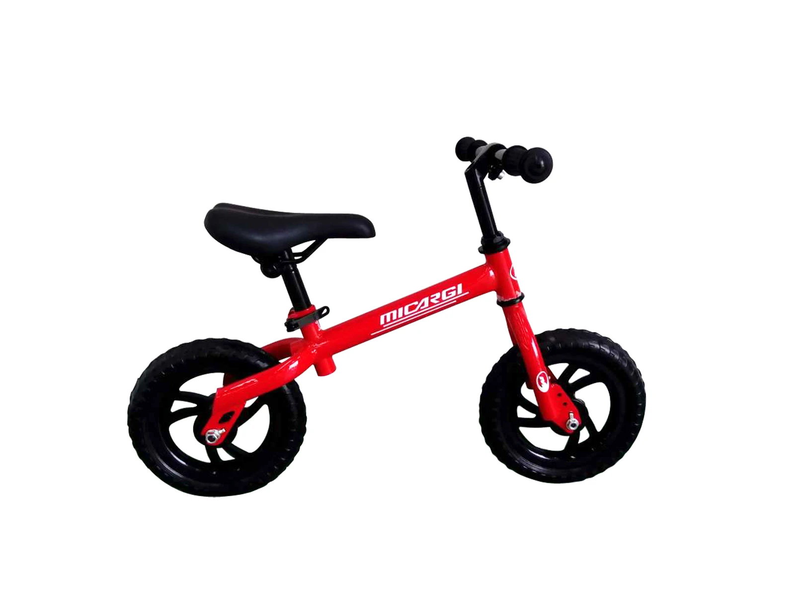 

10" Balance Bike Push Bike Steel Frame EVA Tire , Black Wheel Kid's Bike - Red